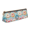 thumbnail image 1 of Xecao Colorful Donut Print Leather Pencil Case -Stationery Bag Pen Holder for Work & Office, 1 of 5