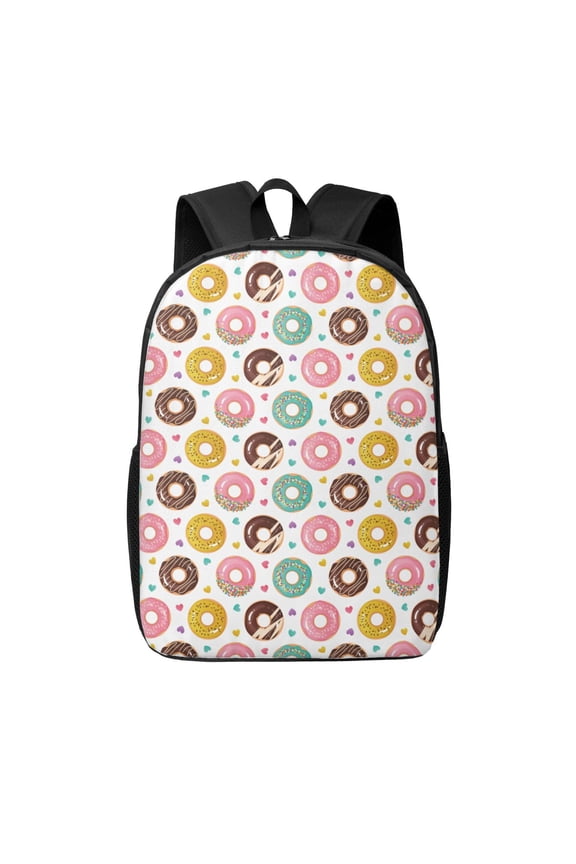 Colorful Donuts print Travel Backpack, Large Computer Backpack for Men Women, College School Rucksack Book Bag