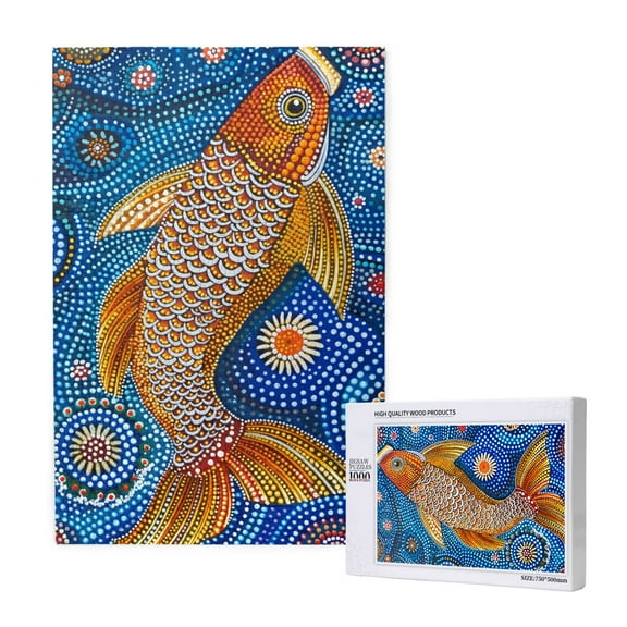Xecao Colorful Dot Art Fish Pattern 1000 Piece Puzzles , Jigsaw Puzzles for Adults