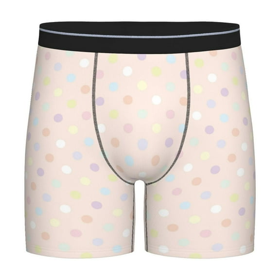 Xecao Colorful Dots Print Boxer Briefs for Men's Stretch Moisture-Wicking Underwear, Mid-Rise Classics breathable fabric