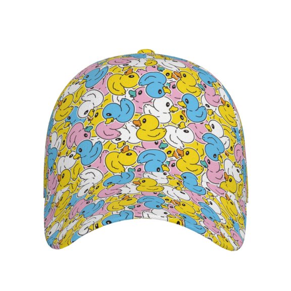 Xecao Colorful Duck for Baseball Cap: Unisex, crafted from classic polyester twill fabric, featuring a soft unconstructed design