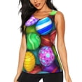thumbnail image 1 of Xecao Colorful Easter Eggs1 print women's scoop neck, loose-fit workout tank tops for the gym., 1 of 9