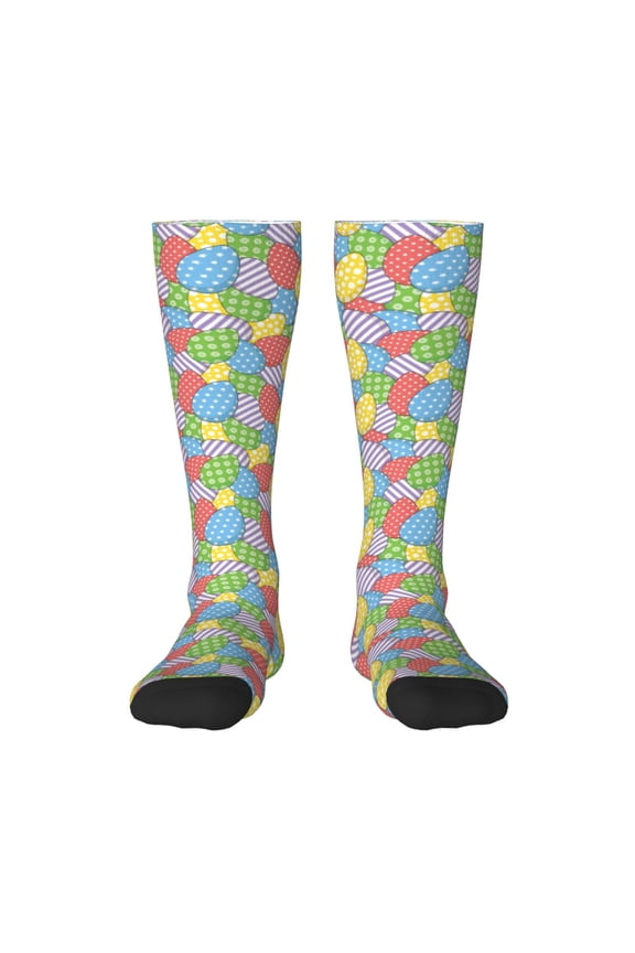 Colorful Easter eggs Print Compression Socks for Both Men And Women for Running, Travel, Flight, Nurse