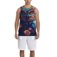 thumbnail image 1 of Xecao Colorful Feather Owl print basketball shirt for both men and women, a unisex basketball jersey perfect for theme parties-4X-Large, 1 of 6