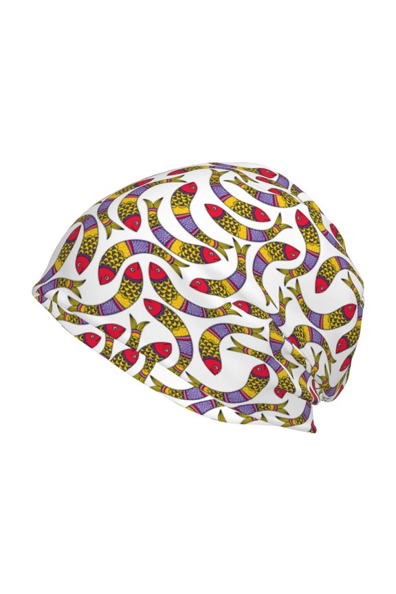 Colorful Fishes Print Knit Hat,Winter Beanie for Men Women, Beanie Soft Warm Ski Stocking Cuffed Cap