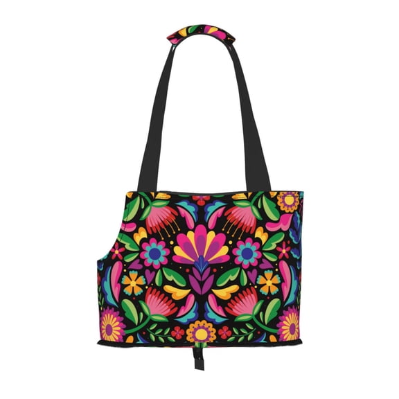 Xecao Colorful Floral Embroidery Mexican for Cat Carrier Small Dog Handbag: The Ideal Travel Companion for Your Pet