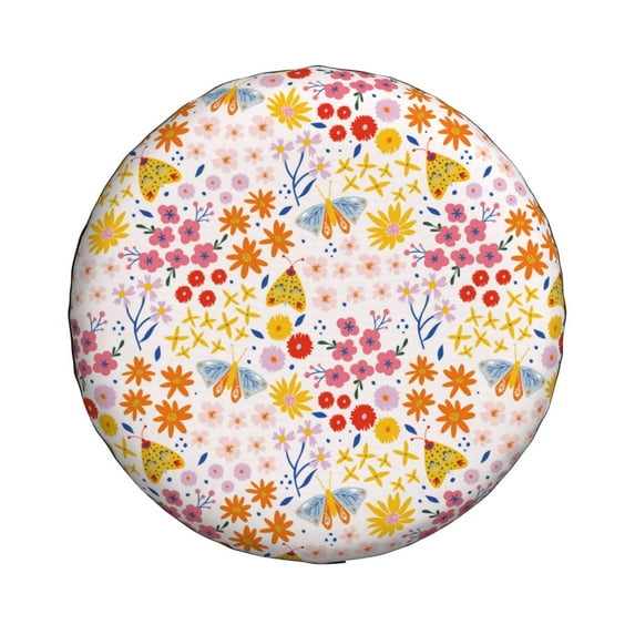 Xecao Colorful Floral for Tire Covers: Waterproof, dust-proof, and universally fitting for trailers, SUVs
