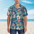 thumbnail image 1 of Xecao Colorful Flowers print Hawaiian shirt - a stylish short-sleeve button-down for men, perfect for casual beach and tropical outings., 1 of 9