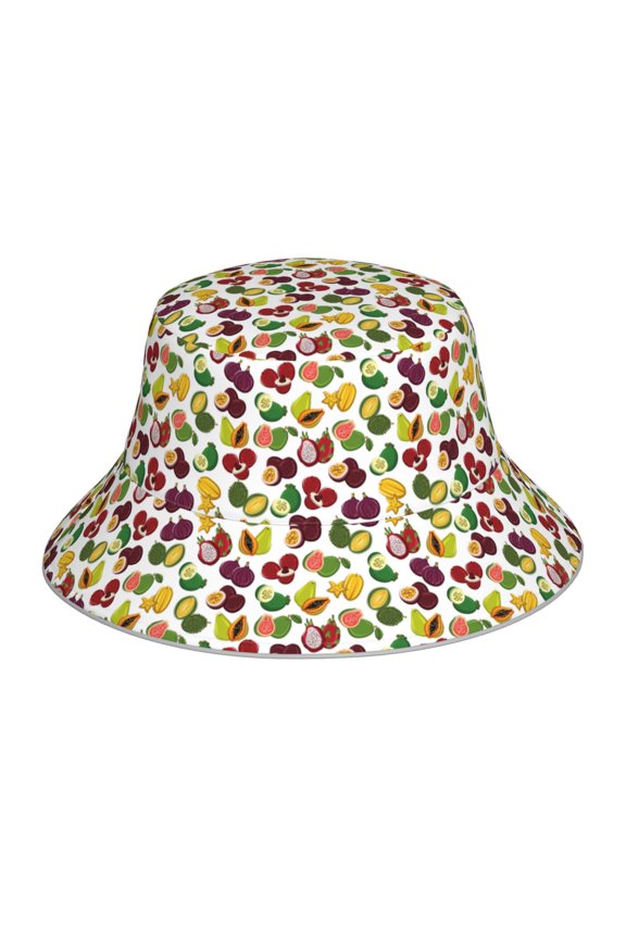 Colorful Fruits Print Men and Women Night Reflective Hat Runner Cap Visor Bucket Hat Boonie Cap