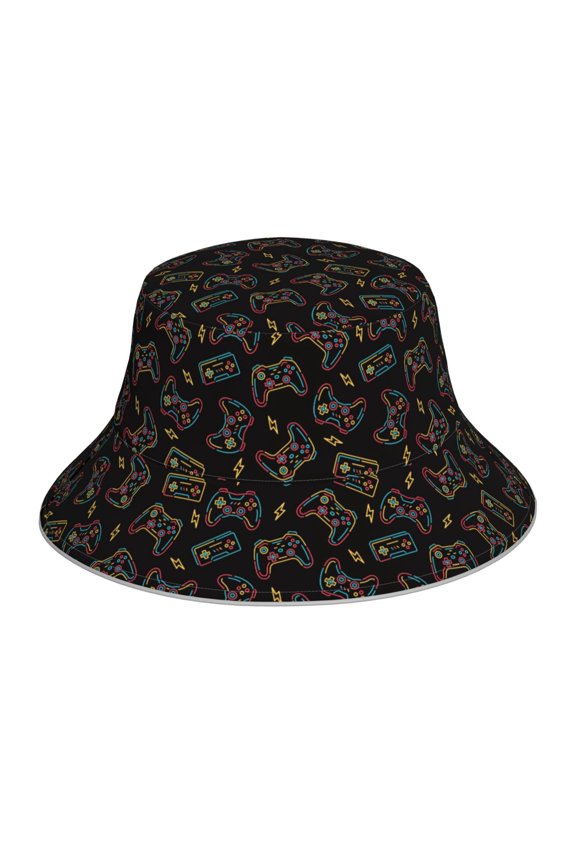 Colorful Game Controller Print Men and Women Night Reflective Hat Runner Cap Visor Bucket Hat Boonie Cap