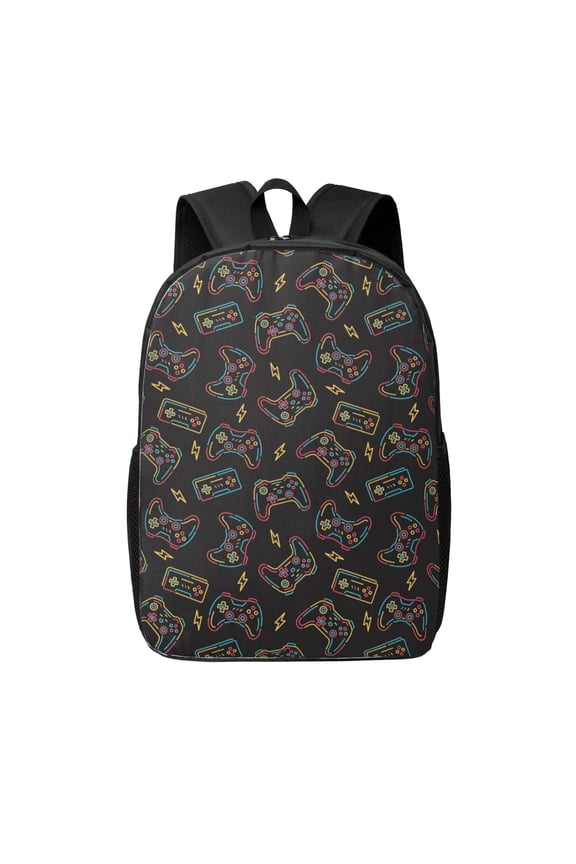 Colorful Game Controller print Travel Backpack, Large Computer Backpack for Men Women, College School Rucksack Book Bag
