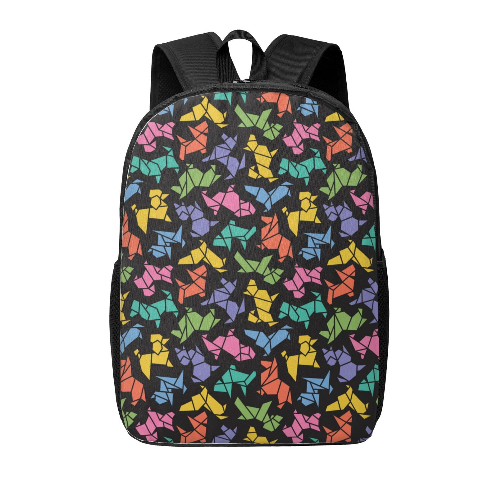 Xecao Colorful Geometric Dog print Travel Backpack, Large Computer