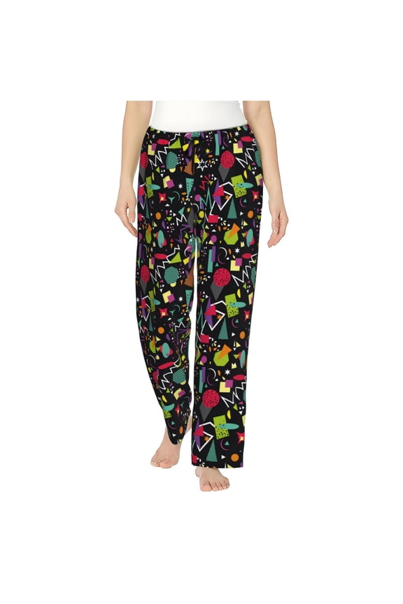 Colorful Geometric Figures Women's Straight Lounge Pajama Pants: The Epitome of Relaxed Sleepwear