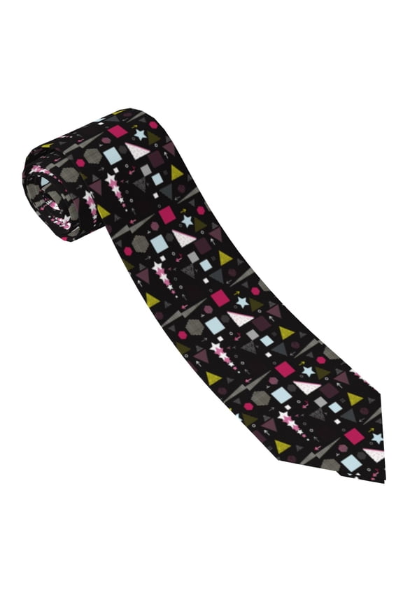 Colorful Geometry Print Tie For Men Necktie Woven Jacquard Neck Ties,Classic Men's Tie