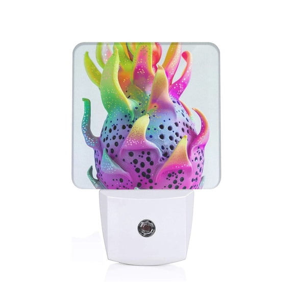 Xecao Colorful Glitter Dagon Fruit for Night Light - a Wall-mounted LED Fixture with A Dusk-to-dawn Sensor, Ideal for Bedrooms, Bathrooms, Hallways, and Kitchens-US