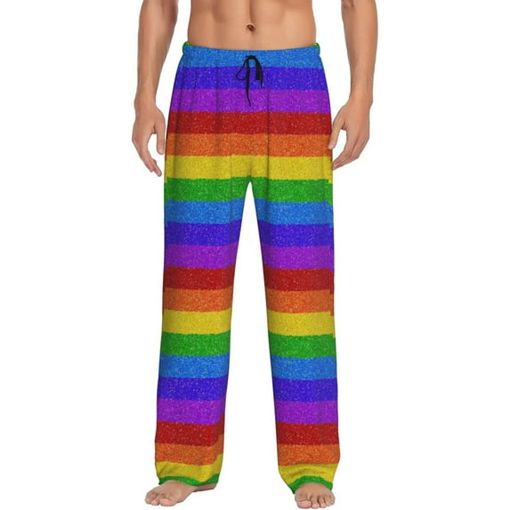 Xecao Colorful Glitter Rainbow Men's Straight Lounge Pajama Pants: The Ultimate in Comfortable Sleepwear