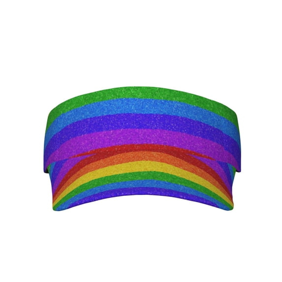 Xecao Colorful Glitter Rainbow for Adult Sun Cap offers versatile sun protection with adjustable Velcro for a secure fit.