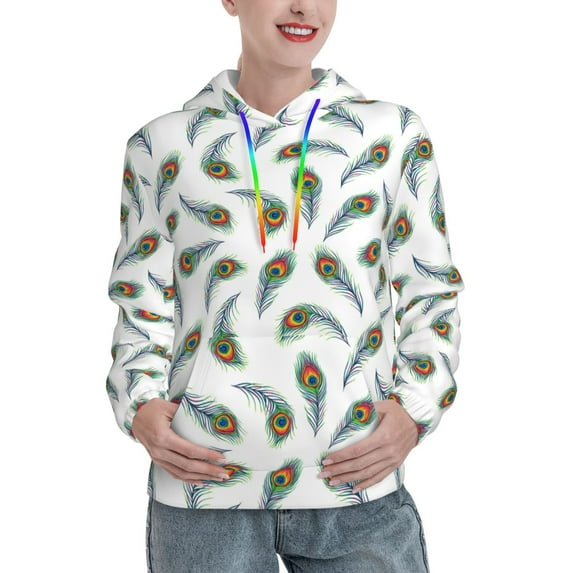 Xecao Colorful Grass Pattern Hoodies for Women Sweatshirts Long Sleeve Sweatshirts Pullover Outfits with Pocket-Medium