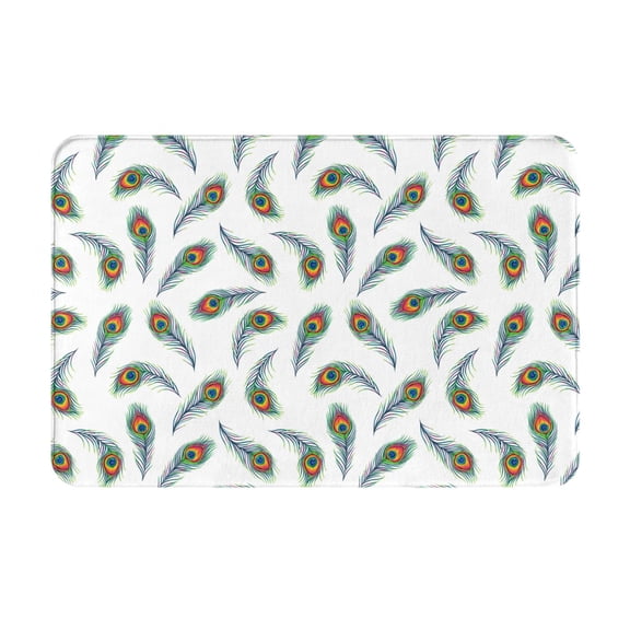 Xecao Colorful Grass print Flannel Mat: Non-slip, 16x24in. Ideal for kitchen, bedroom, bath & living room.