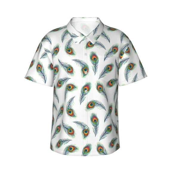 Xecao Colorful Grass print Hawaiian shirt - a stylish short-sleeve button-down for men, perfect for casual beach and tropical outings.