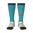 thumbnail image 1 of Xecao Colorful Greek Windmills Print Compression Socks for Both Men And Women for Running, Travel, Flight, Nurse, 1 of 6