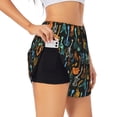 thumbnail image 1 of Xecao Colorful Guitar for Double-layer Running Short for Women, Perfect for Gym, Tennis, and More, Featuring a Convenient Pocket-, 1 of 7