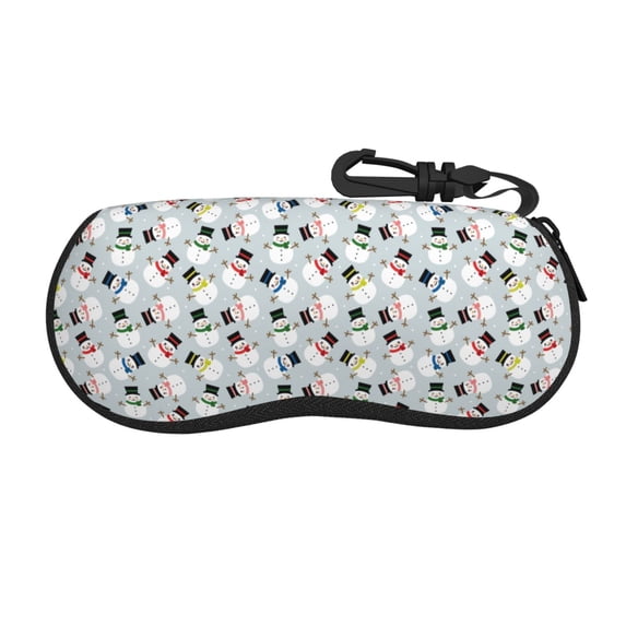Xecao Colorful Hat Snowman for Eyeglass Case Soft Shell, Portable Sunglass Case, Fashionable Eyeglass Case with Zipper, Lightweight
