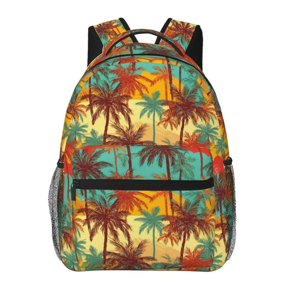 Xecao Colorful Hawaii Palms Backpack, a stylish and functional choice for both men and women, is the perfect basic bookbag for college, work, or travel