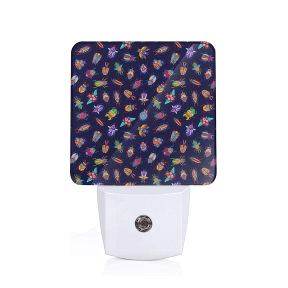 Xecao Colorful Insects for Night Light - a Wall-mounted LED Fixture with A Dusk-to-dawn Sensor, Ideal for Bedrooms, Bathrooms, Hallways, and Kitchens-US