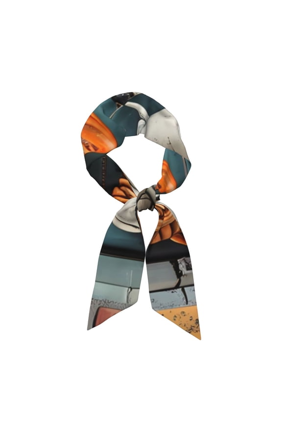 Colorful Koi Fish Art Pattern Large Satin Head Scarf - Satin Hair Scarves Silk Bandana Scarf Headscarf Silk Feeling Scarf for Women