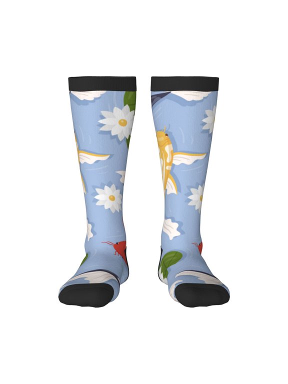Colorful Koi Fish Print Compression Socks for Both Men And Women for Running, Travel, Flight, Nurse
