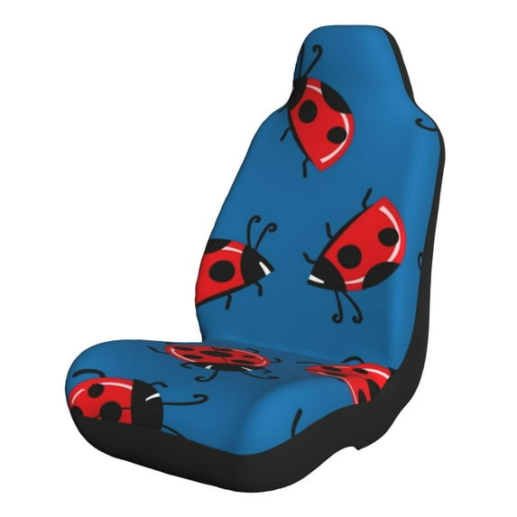 Xecao Colorful Ladybird for Automotive Seat Covers for Cars Trucks and SUVs – Gray Car Seat Covers for Front Seats, Truck Seat Protectors-1