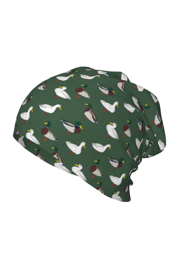 Colorful Mallard Duck Print Beanie Hat Toddler Girls Boys, Baby Hats Winter Warm Knitted Thermal, Kids Winter Caps