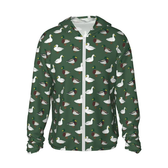 Xecao Colorful Mallard Duck for Sun Shirt-A lightweight, Hoodie-Style Long-Sleeve UV Protection Garment Designed for Other Outdoor Activities. -X-Large