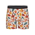 thumbnail image 1 of Xecao Colorful Maple Leaves Print Boxer Briefs for Men's Stretch Moisture-Wicking Underwear, Mid-Rise Classics breathable fabric, 1 of 7
