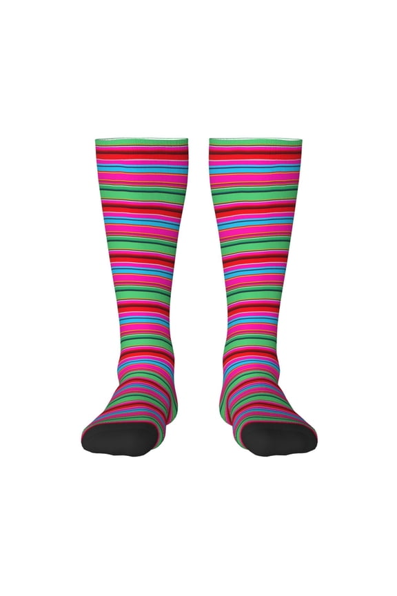Colorful Mexican Stripes Print Compression Socks for Both Men And Women for Running, Travel, Flight, Nurse