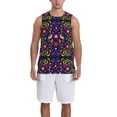 thumbnail image 1 of Xecao Colorful Mexican print basketball shirt for both men and women, a unisex basketball jersey perfect for theme parties-Small, 1 of 6