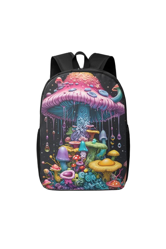 Colorful Mushroom print Travel Backpack, Large Computer Backpack for Men Women, College School Rucksack Book Bag