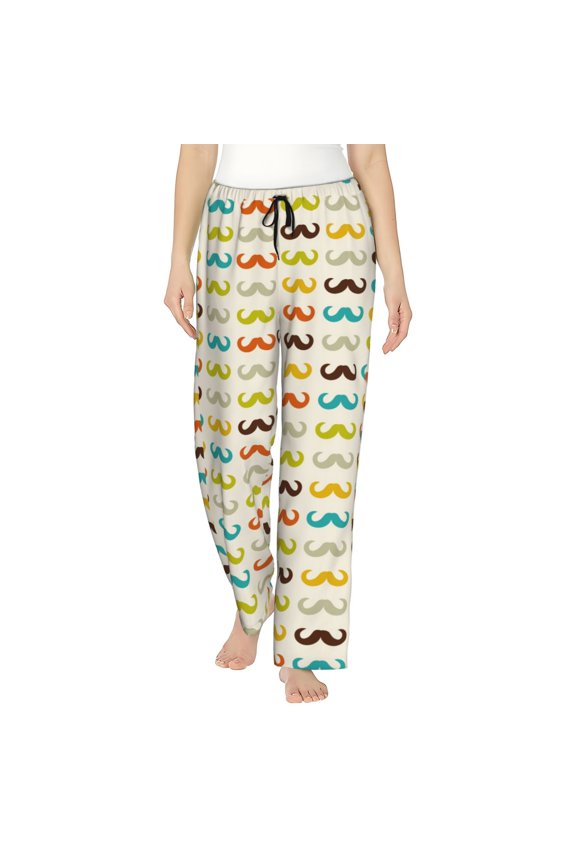 Colorful Mustache Women's Straight Lounge Pajama Pants: The Epitome of Relaxed Sleepwear