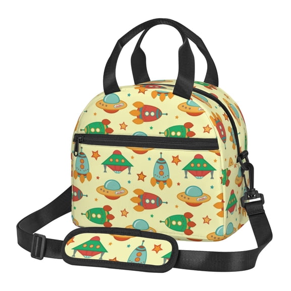 Xecao Colorful Outer Space Print Insulated Lunch Box, Lunch Cags Lunch Bag Featuring An Adjustable Shoulder Strap