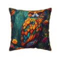 thumbnail image 1 of Xecao Colorful Owl Forest Print Soft Velvet Decorative Throw Pillow Covers, Square Cushion Cases for Bed, Sofa, Living Room, Car, and Indoor Outdoor Use-18"x18", 1 of 8