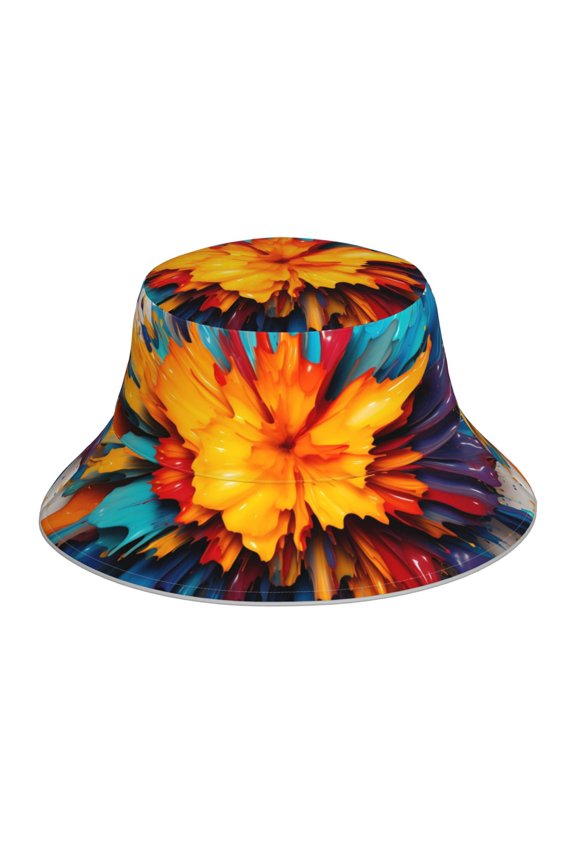 Colorful Paint Print Print Men and Women Night Reflective Hat Runner Cap Visor Bucket Hat Boonie Cap