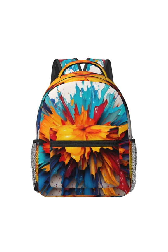Colorful Paint Print Travel Backpack: A spacious, stylish computer backpack ideal for men and women, perfect for college, school, or daily travels