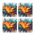 thumbnail image 1 of Xecao Colorful Paint Print for MDF Cork Coaster 4 Pcs,Drink Coasters,Suit for House Warming Gifts New Home ,Coffee Table Decor-Square, 1 of 7