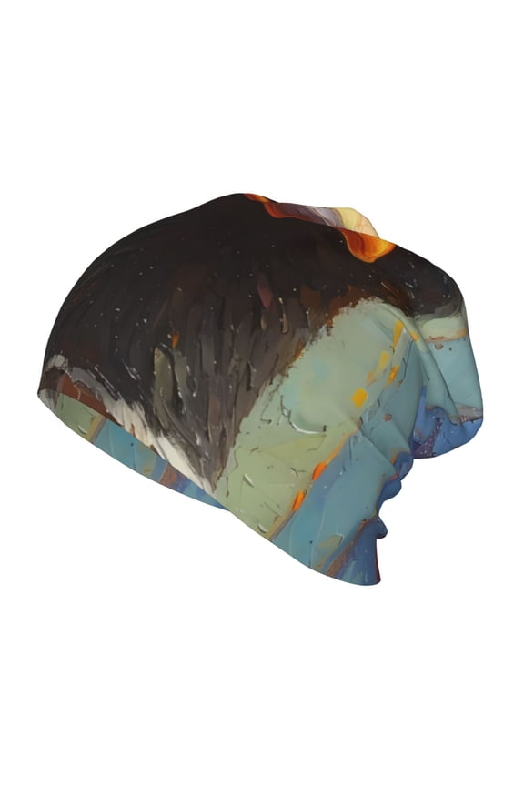 Colorful Painted Duck Print Beanie Hat Toddler Girls Boys, Baby Hats Winter Warm Knitted Thermal, Kids Winter Caps