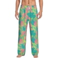 thumbnail image 1 of Xecao Colorful Palm Leaves Men's Straight Lounge Pajama Pants: The Ultimate in Comfortable Sleepwear, 1 of 9