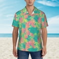 thumbnail image 1 of Xecao Colorful Palm Leaves print Hawaiian shirt - a stylish short-sleeve button-down for men, perfect for casual beach and tropical outings., 1 of 9
