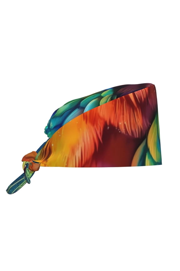 Colorful Parrot Jungle Dream Print Men Women Adjustable Working Cap with Button Unisex Hats Sweatband