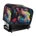 thumbnail image 1 of Xecao Colorful Patterned Rabbit Print 2 Slice Toaster Cover with Pockets, Small Appliance Cover, Dust and Fingerprint Protection, Machine Washable, 1 of 7