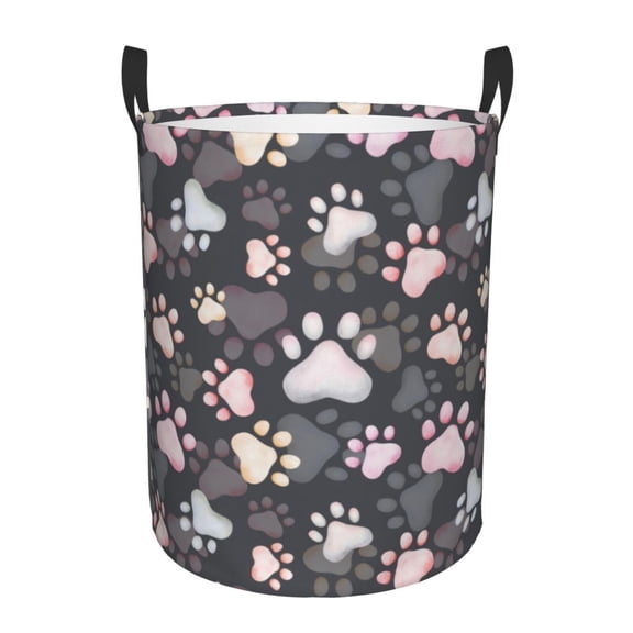 Xecao Colorful Paws Of Dog Print Laundry Basket,Laundry Hamper Designed for Storage Dirty Clothes Hamper,Collapsible Laundry Baskets-Small